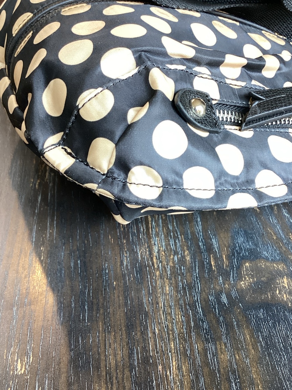 Franco Sarto Black and Cream Polka Dot Crossbody Bag - Picture 4 of 6